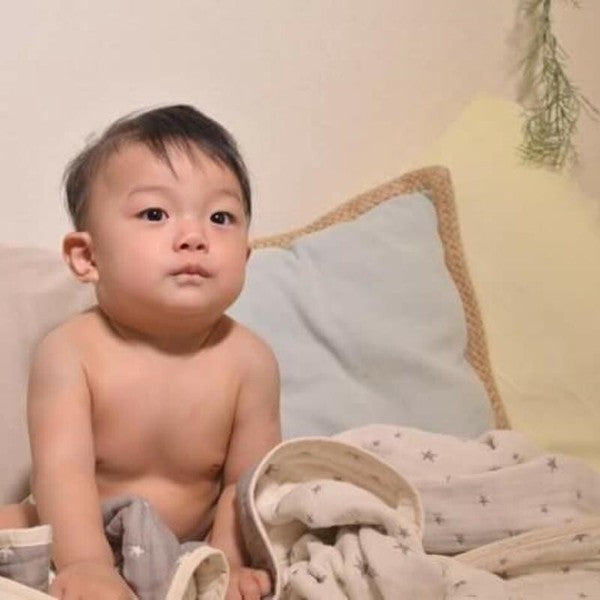 泉州南部織 6重ガーゼベビーケット(星柄)